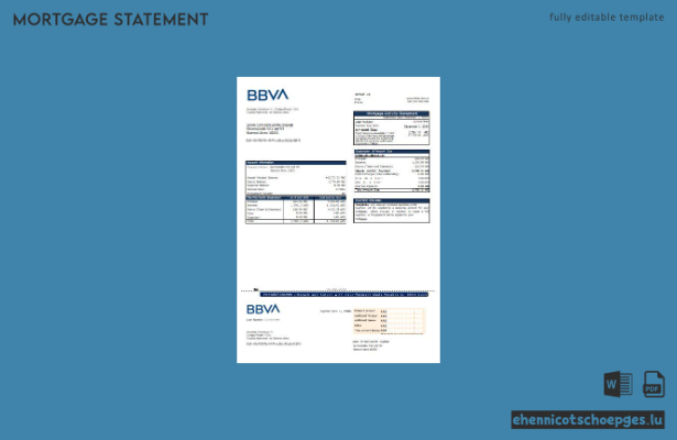 Beispiel eines Hypothekenkontoauszugs der BBVA Bank in Argentinien (Vorschau)